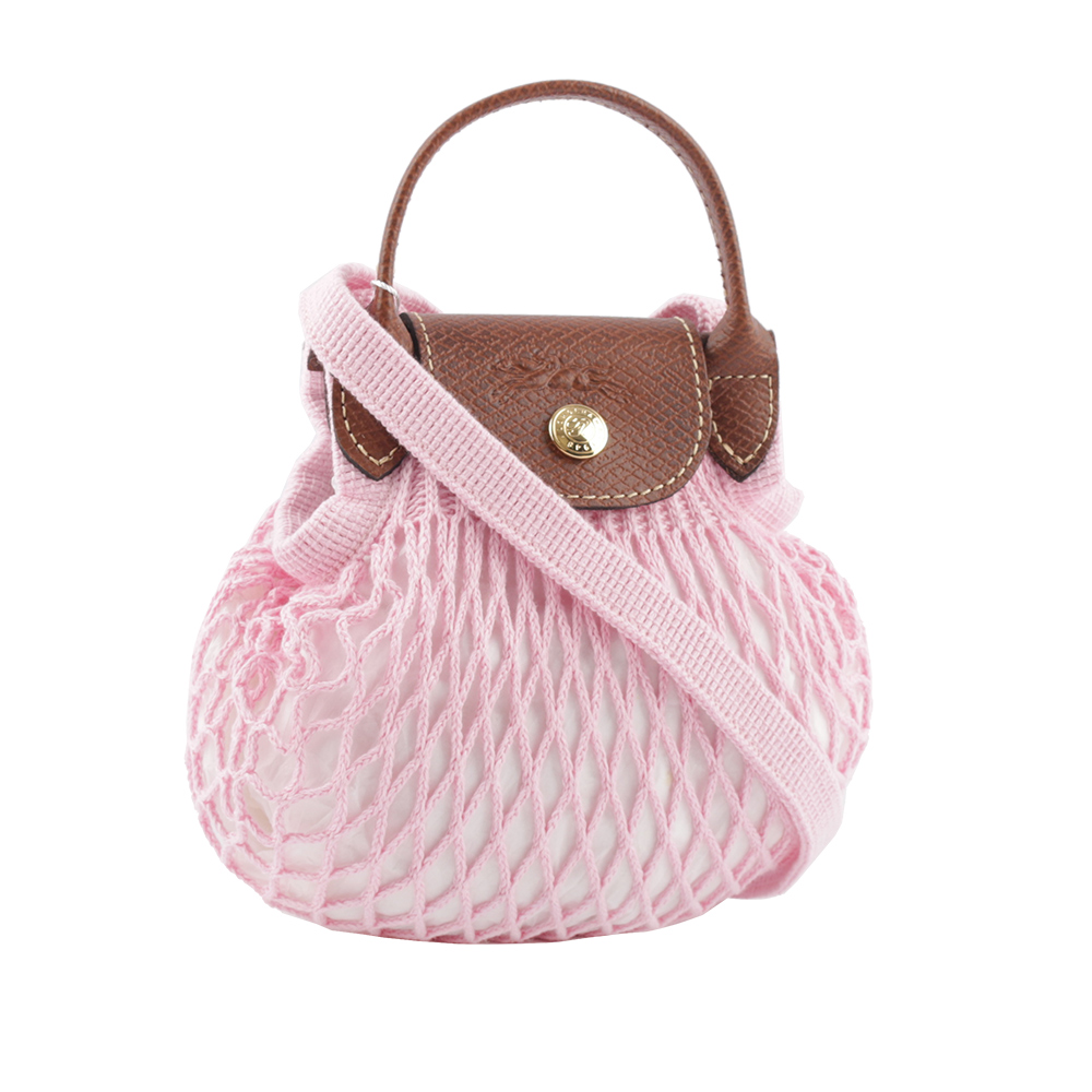 LONGCHAMP XS號 LE PLIAGE FILET 二用漁網包/粉色, , large