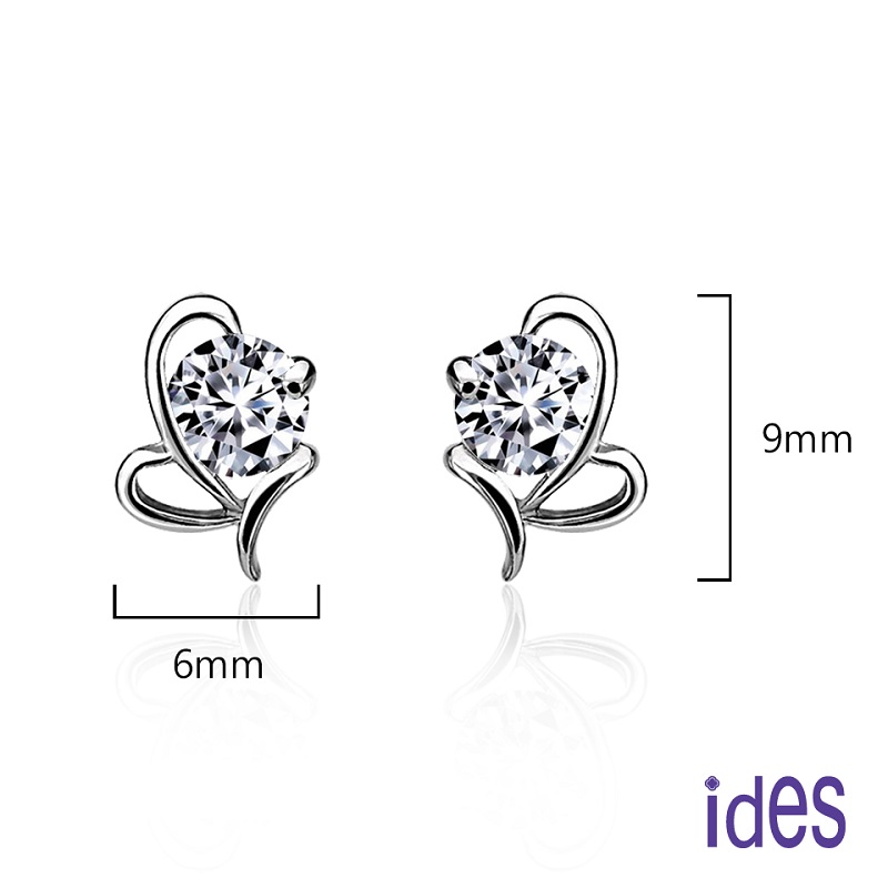 [ides愛蒂思]60分E/VS1八心八箭完美EX車工鑽石耳環/彩蝶（1邊各30分）, , large