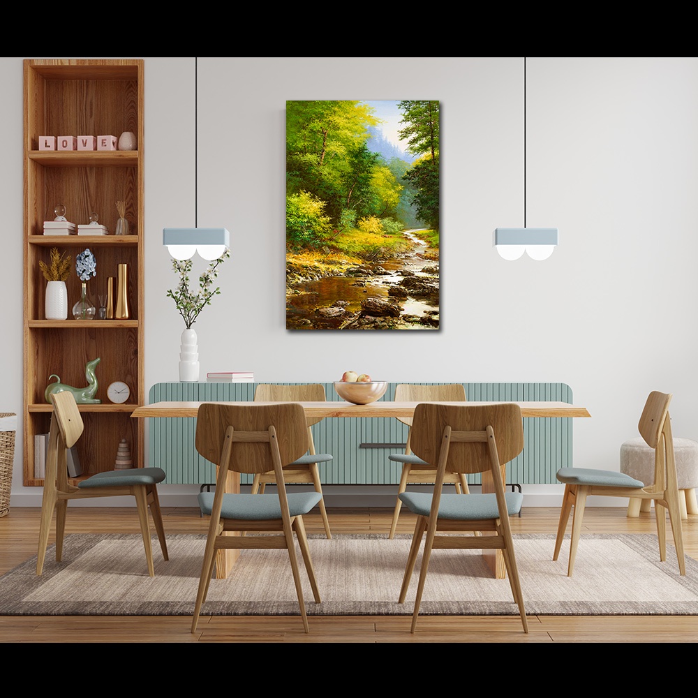 【御畫房】綠林風光 國家一級畫師手繪油畫60×90cm(VF-25), , large