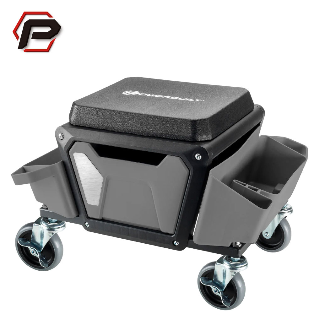 [寶力優 Powerbuilt] 移動工具椅 帶煞車滑輪椅 工作椅 移動椅 美容椅 拋光椅 打蠟椅 汽車美容 工具收納抽屜/941881ECE, , large