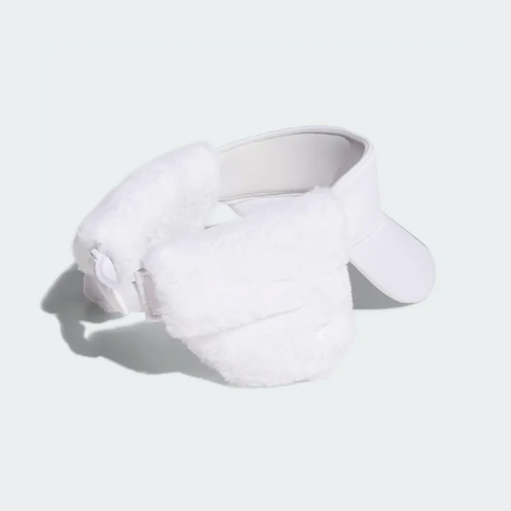 Adidas 高爾夫中空帽 耳罩可拆 漸層三條紋設計 白色 (女款), , large