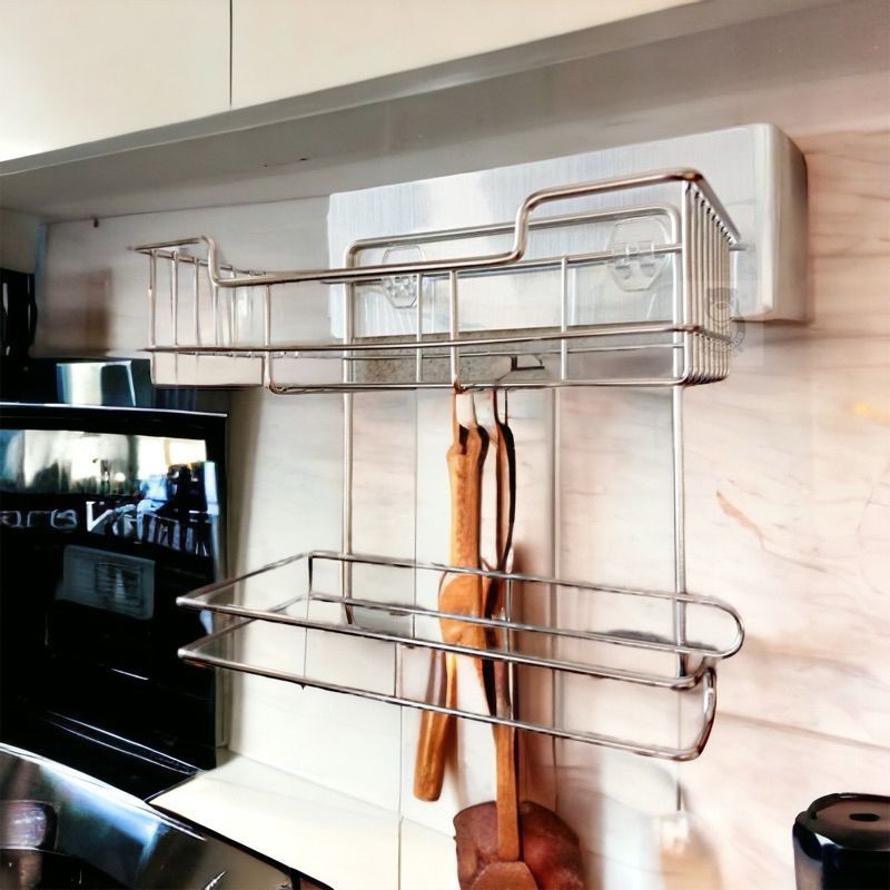 [熊好貼國際] 紙巾調味罐架 驚爆價！台灣製造304不鏽鋼 凹凸粗糙牆面皆可貼 瓶罐收納架 無痕掛勾掛鈎置物瓶罐架, , large