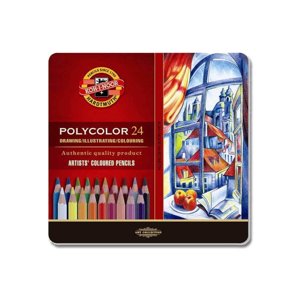 普思AP 【KOH-I-NOOR】油性專家級色鉛筆(鐵盒)-24色(K3824)