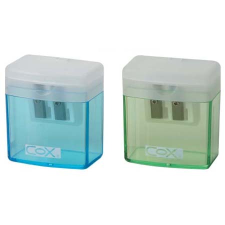 COX三燕 雙孔、可蓋式削筆器PS-20綠, , large