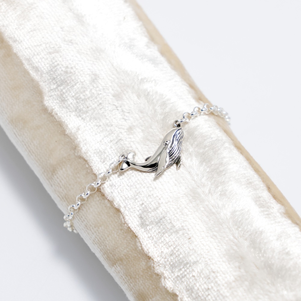 【Angel & Me】鯨生有妳 微笑 鯨魚 s925 純銀 手鍊 腳鍊 禮物, , large