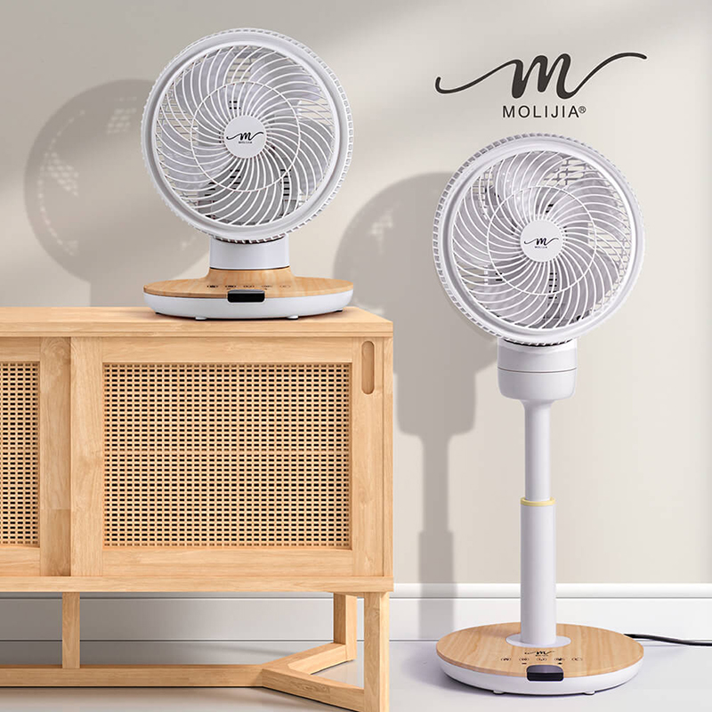 【MOLIJIA】M186 Fully Automatic DC Inverter Brushless Circulating Fan - 9-inch Floor Standing Type / DC Energy Saving Fan - White Wood Grain, , large