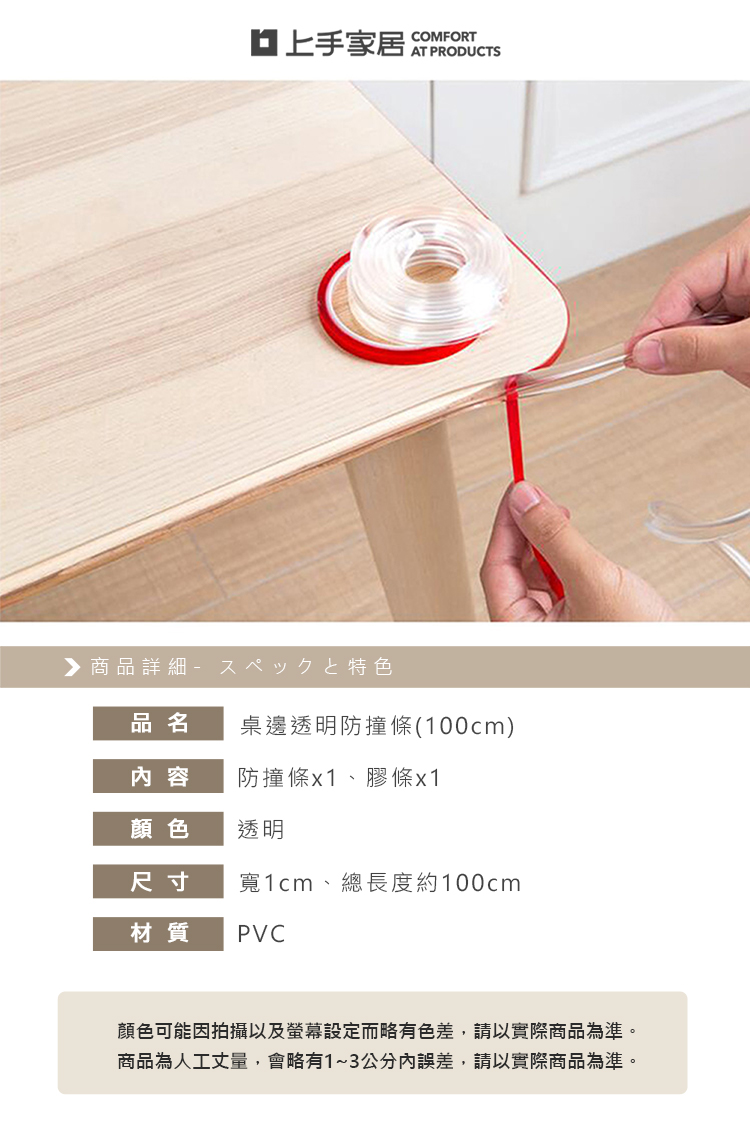 【上手家居】透明防撞條 100cm 透明(防撞貼/防撞邊條/防護條/防撞膠條/防撞貼條/防撞角/保護條), , large