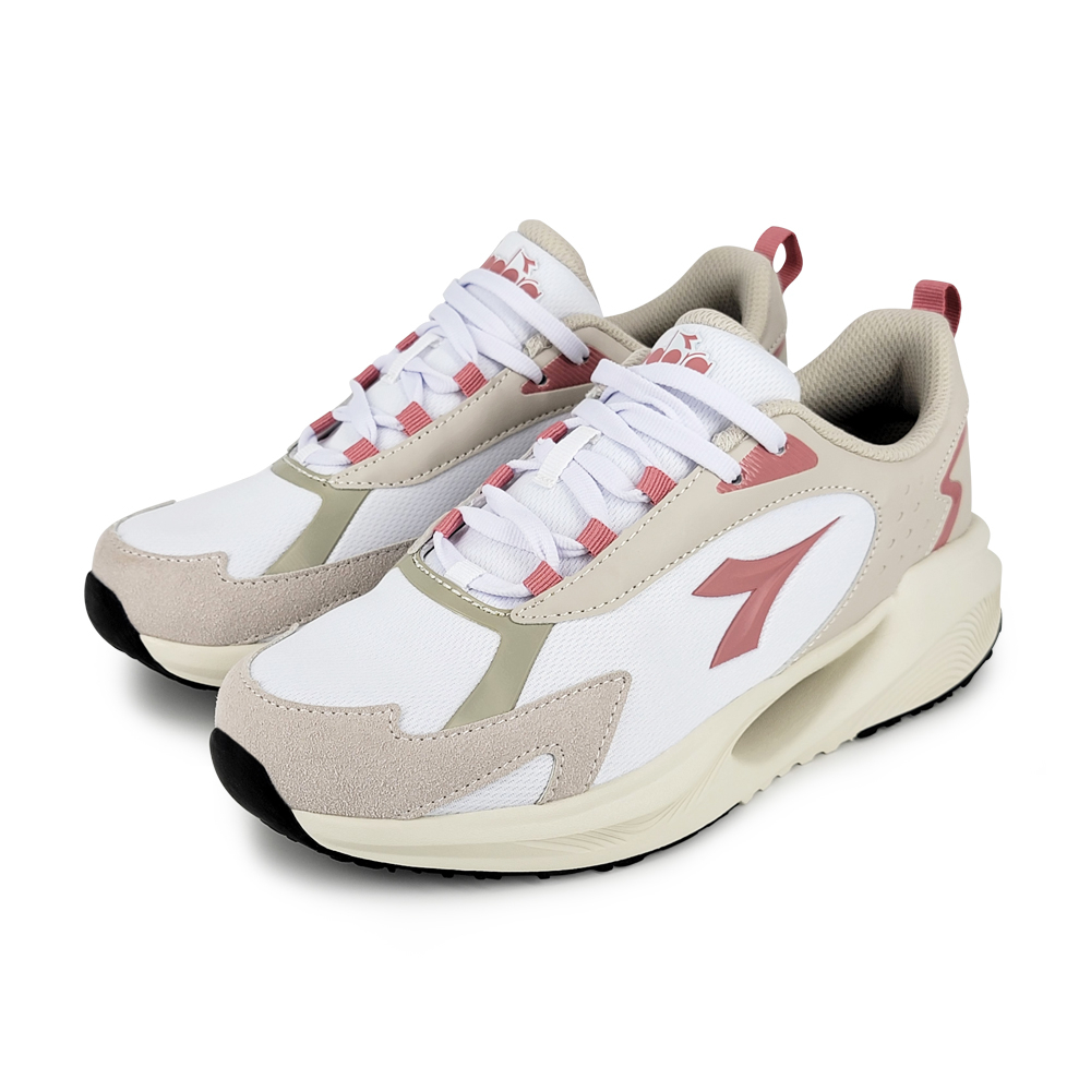 DIADORA迪亞多那 時尚彈力運動鞋 女鞋 女運動鞋 增高 修身 吸震 厚底 輕量 減壓 彈力棉鞋墊 防滑 白粉 灰金, , large