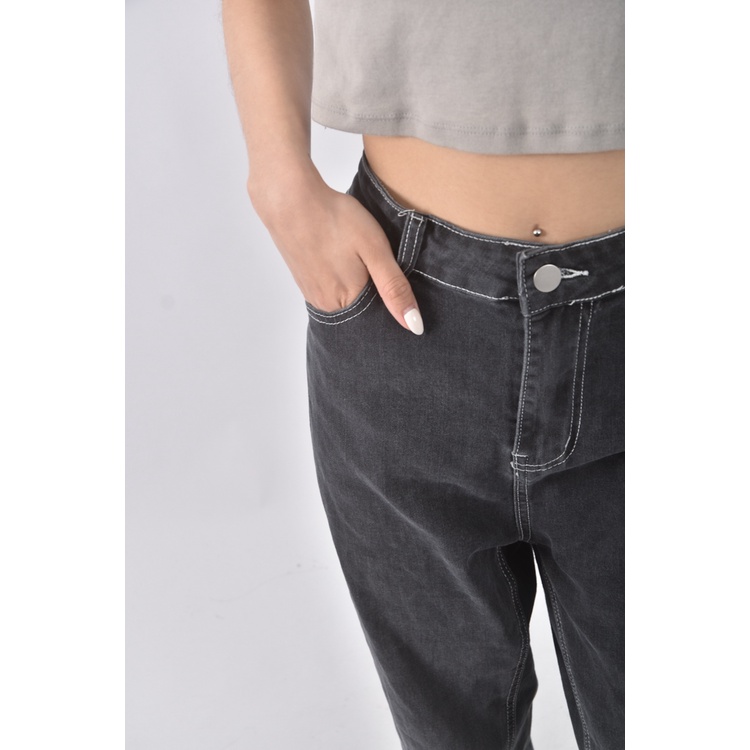 (XL) 高腰寬版灰色長褲二手衣, , large