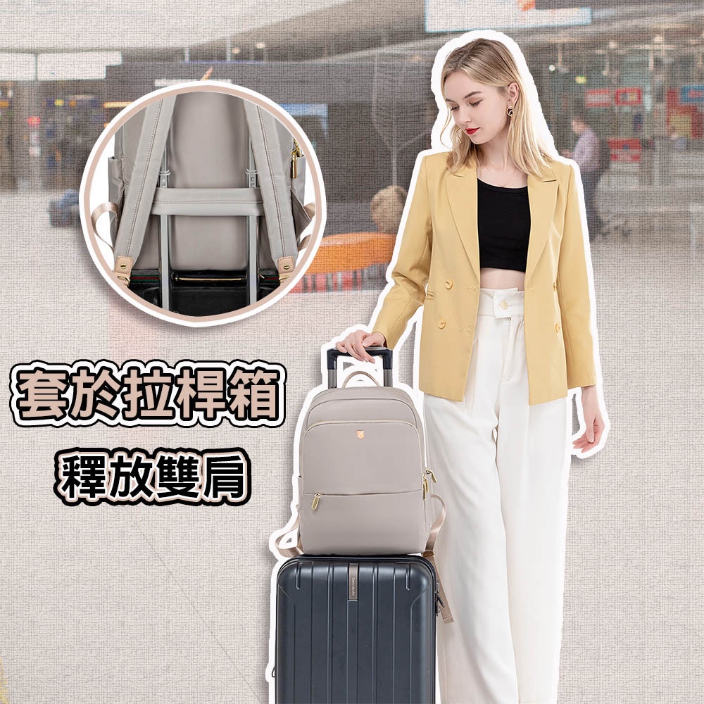 SPRNG-尼龍後背包14吋電腦後背包輕旅行後背包商務通勤後背包-多色, , large