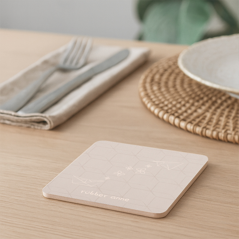 【Monster】 Soft Diatomaceous Earth Absorbent Coaster – Floral Tile Series (10x10cm) – 2D Playful, , large