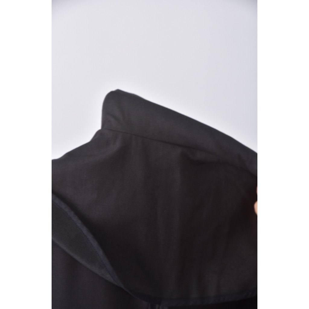 (L) 西裝棉質翻領排扣黑色綁帶外套二手衣, , large