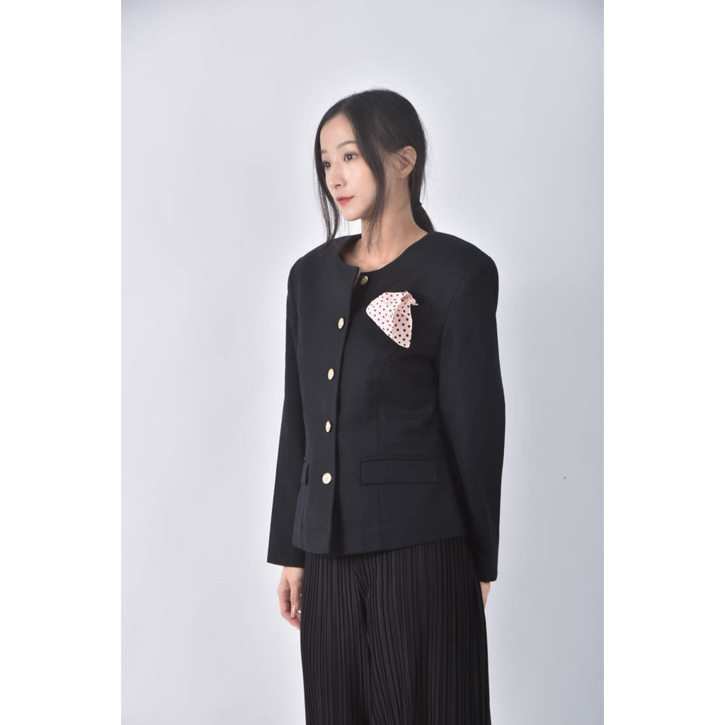 (S) 西裝鈕扣黑色外套二手衣, , large