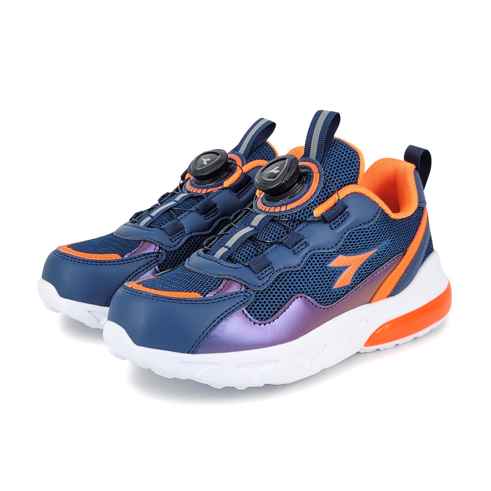 DIADORA迪亞多那 酷炫閃燈兒童跑鞋 童運動鞋 童鞋 時尚 閃亮 炫光 寬楦 康特杯 健康鞋墊 止滑 黑 藍 粉 紫, 粉,20, large