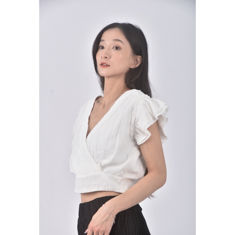 (M) air space質感白色短袖上衣二手衣, , large