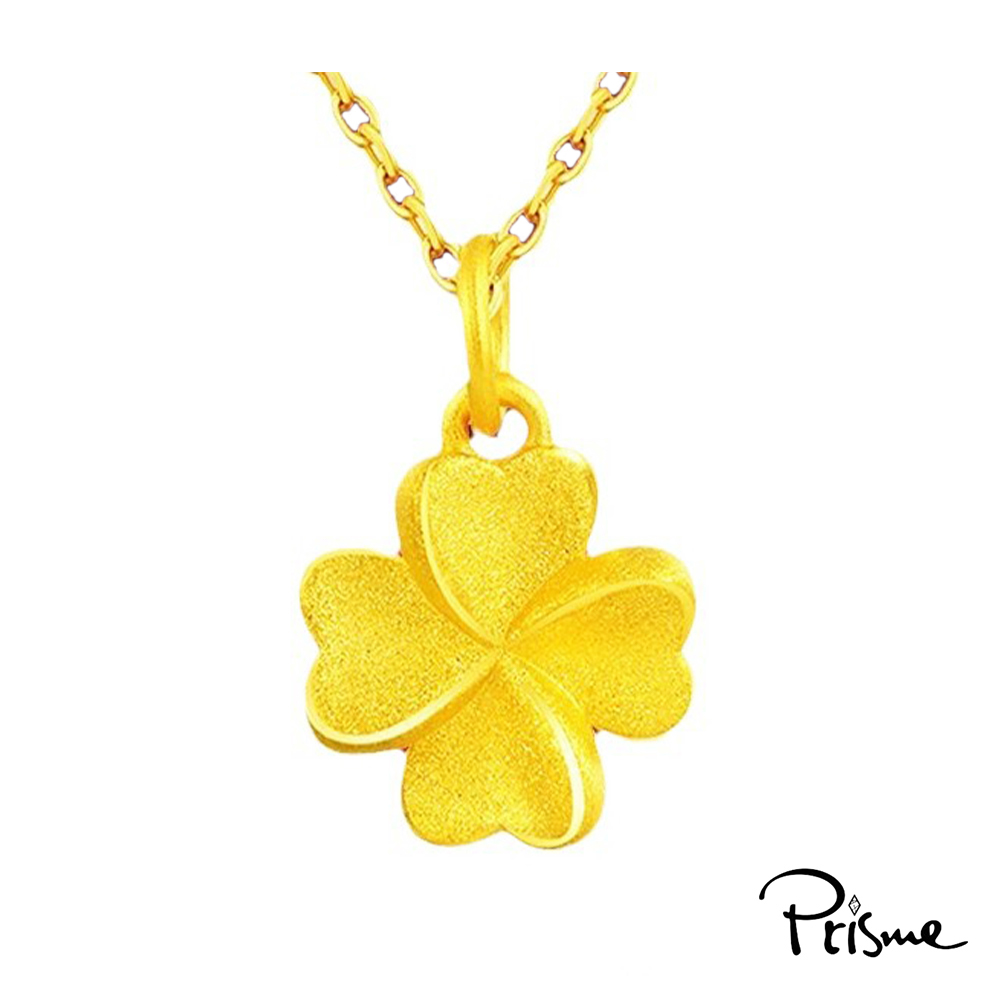 【Prisme Gold】黃金項鍊 幸運草 鍊墜項鍊 (金重：約0.08錢±0.03), , large