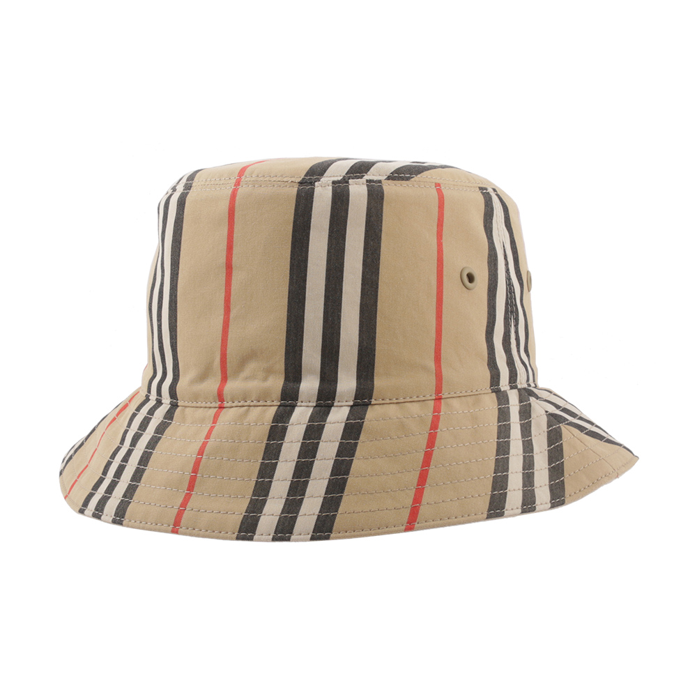 BURBERRY M號 經典條紋棉質雙面可用漁夫帽/米色, , large