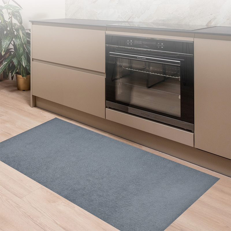 【Monster】 Kitchen Leather-Texture Waterproof Mat (120x50cm) – Gray, , large