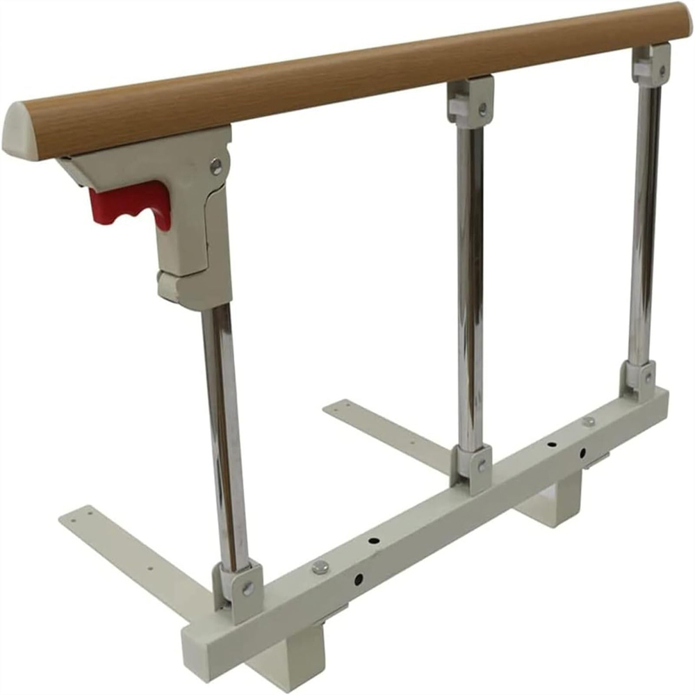 No-drill universal folding bed rail for the elderly, raise bed armrests, bedside get-up device, child safety bed rail, maternity bed rail.