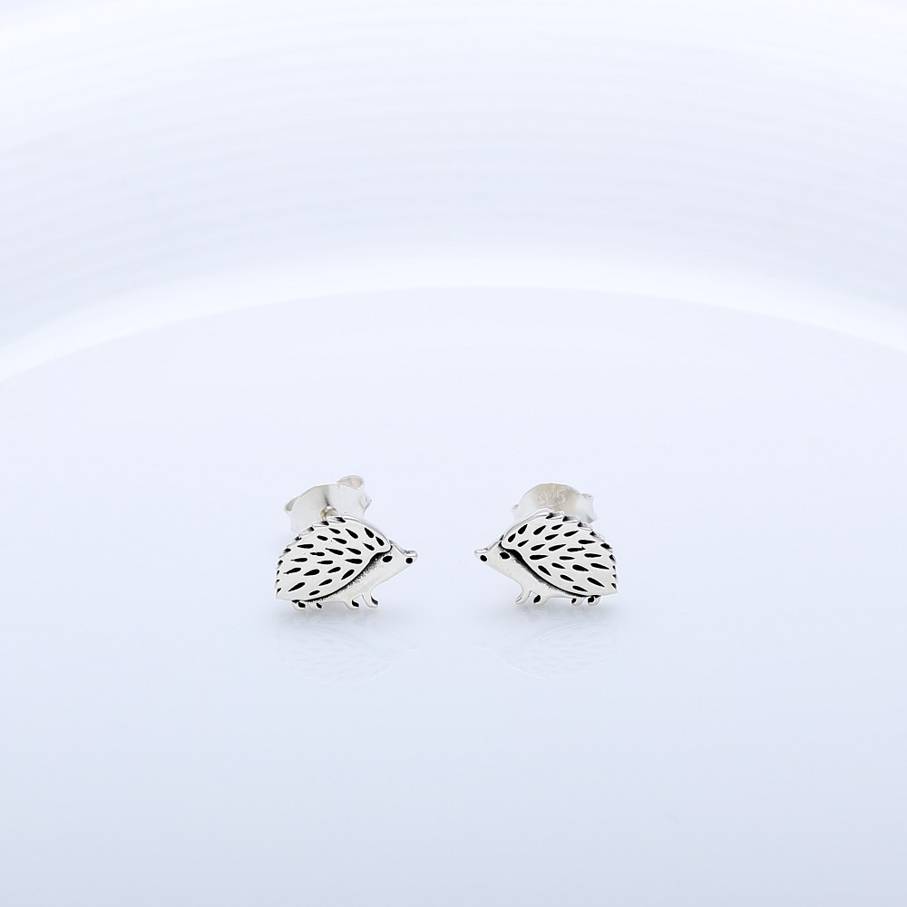 【Angel & Me】刺蝟 Hedgehog s925純銀耳環 生日禮物 情人節送禮, , large