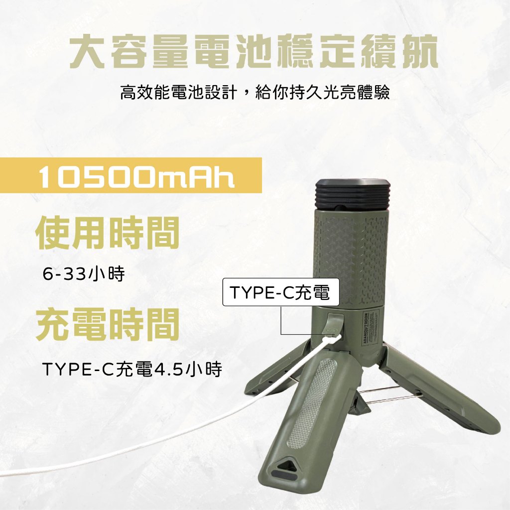 【ADAM】二代萬用伸縮野營燈  【黑/綠/沙-顏色隨機】LED強光照明 磁吸工作燈 多模式亮度 防水露營燈 USB充電式, , large