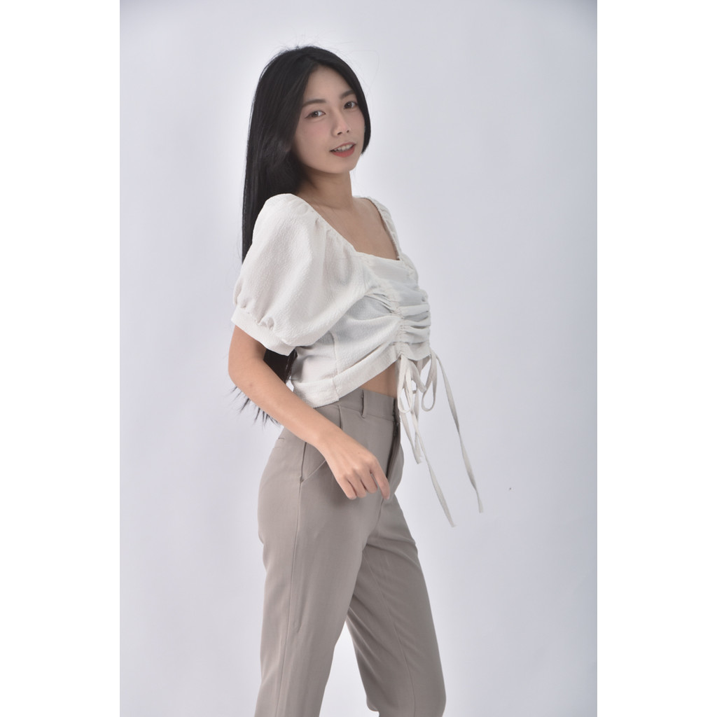 (S) miffy studio方領白色短袖上衣二手衣, , large