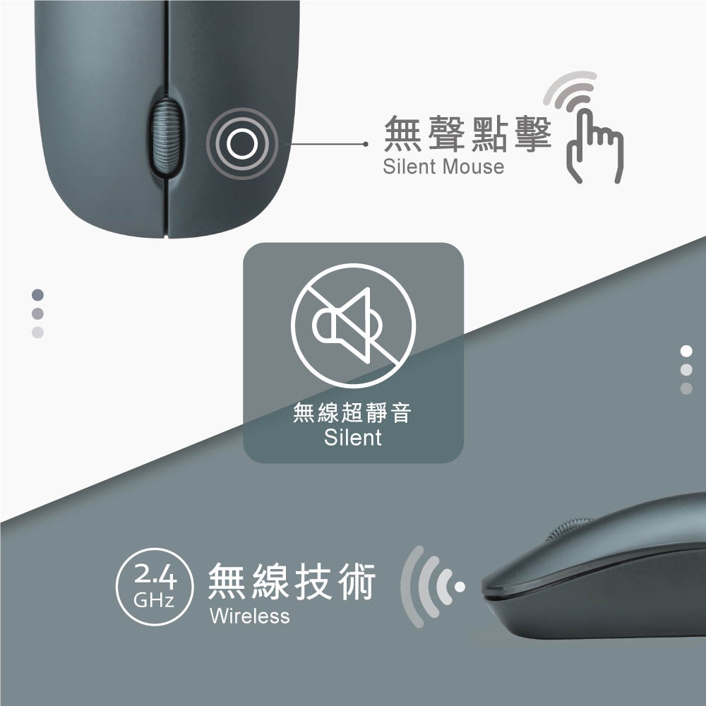 E-BOOKS M71 Feel-type ultra-quiet wireless mouse Precise positioning, low power consumption, plug and use, , large