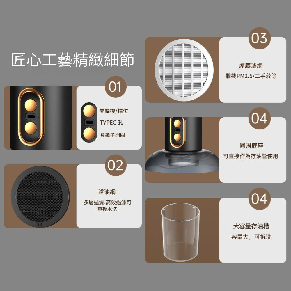 USB充電款桌上型吸油機(附贈過濾棉), , large