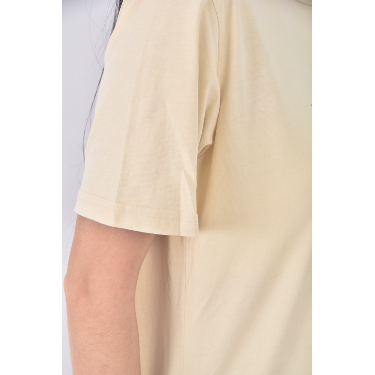 (S) 質感線條杏色短袖上衣二手衣, , large