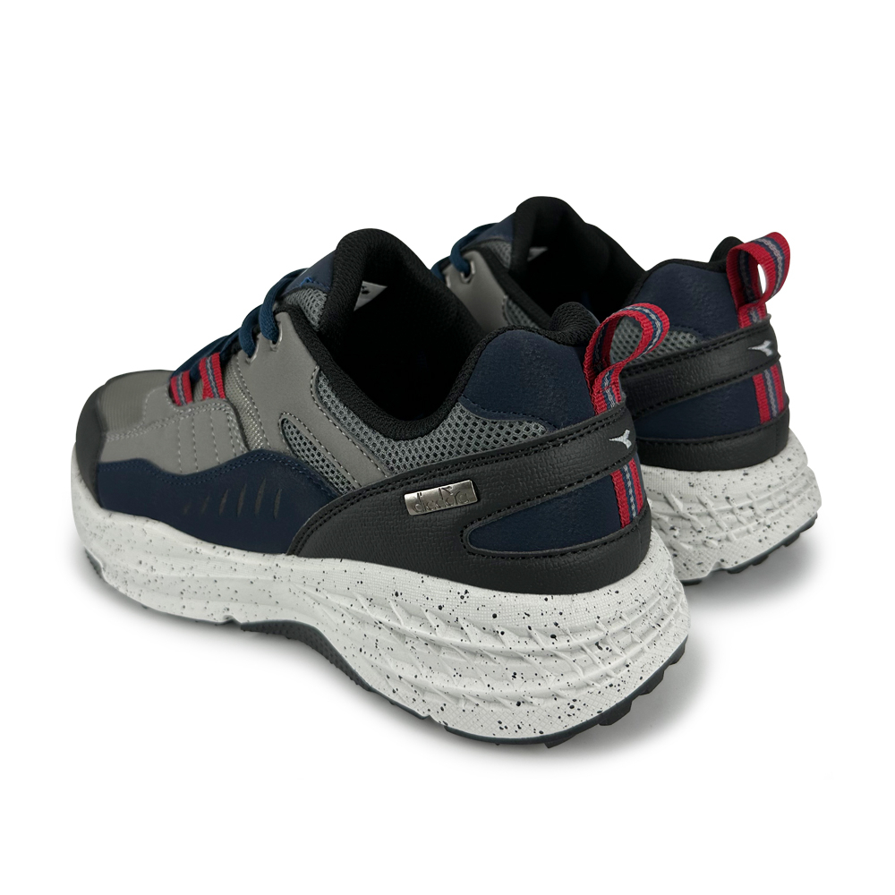 DIADORA迪亞多那 防潑水越野鞋 男運動鞋 登山鞋 寬楦 寬腳板 透氣 散熱 排濕 保護後跟 耐磨 防滑 米黑 灰藍, , large