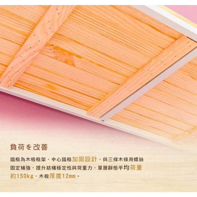 【Y HOUSE】90x45x120cm pine three-layer storage rack rack iron rack - painted white teak, , large