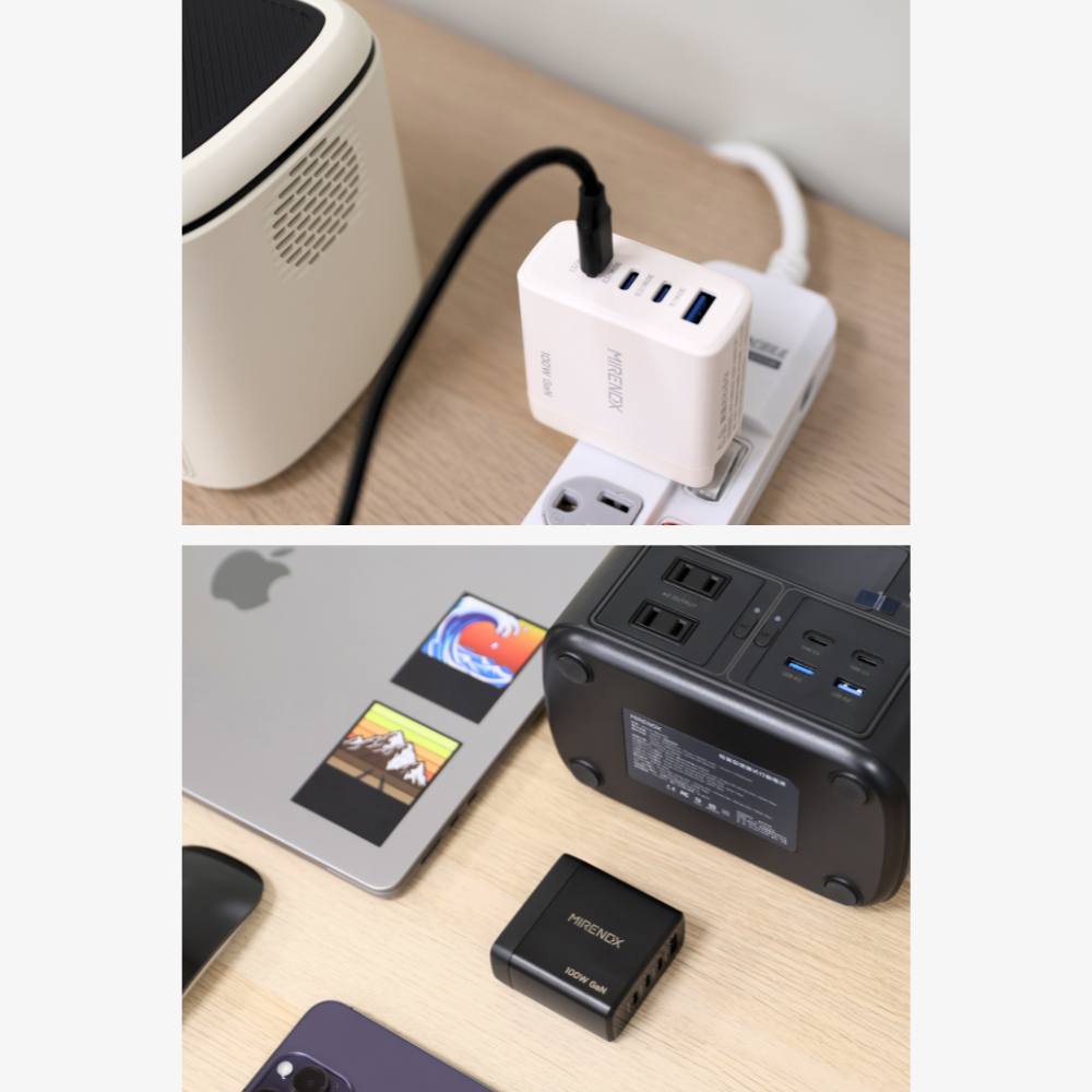 【MIRENEX】emirai Gallium Nitride (GaN) Multi-Port Power Supply | Made in Taiwan [PD100W] | Black/White, , large