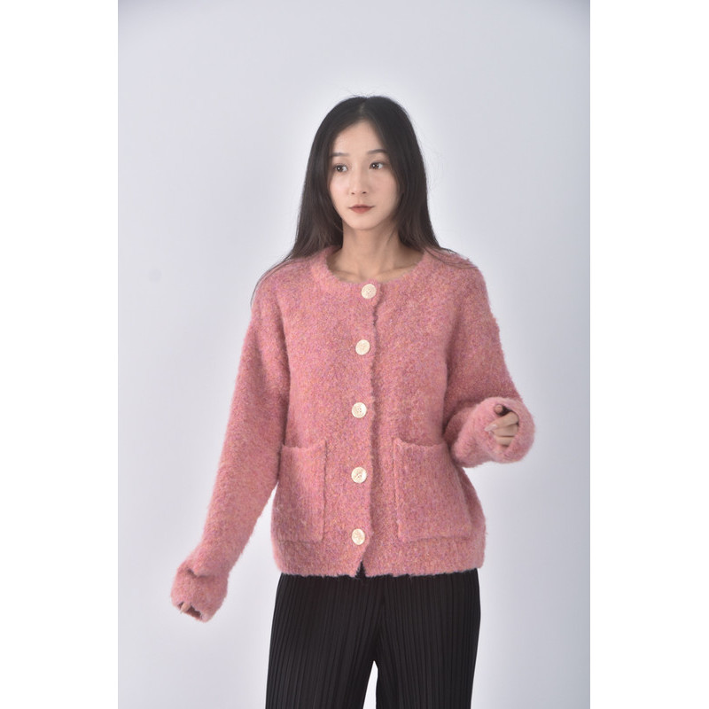 (XL) sweet point韓牌質感圓領粉色長袖上衣二手衣, , large