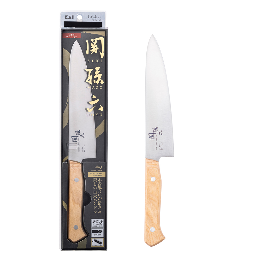 【日本貝印KAI】關孫六鉬釩不鏽鋼主廚刀18cm(新款Shiraai系列/日本製造), , large