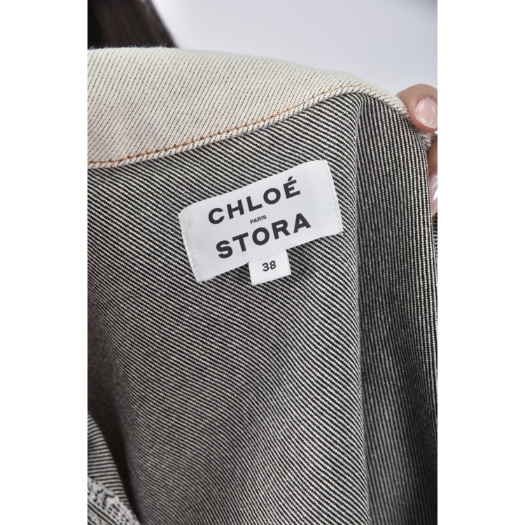 (M) chole stora丹寧牛仔質感灰色外套二手衣, , large