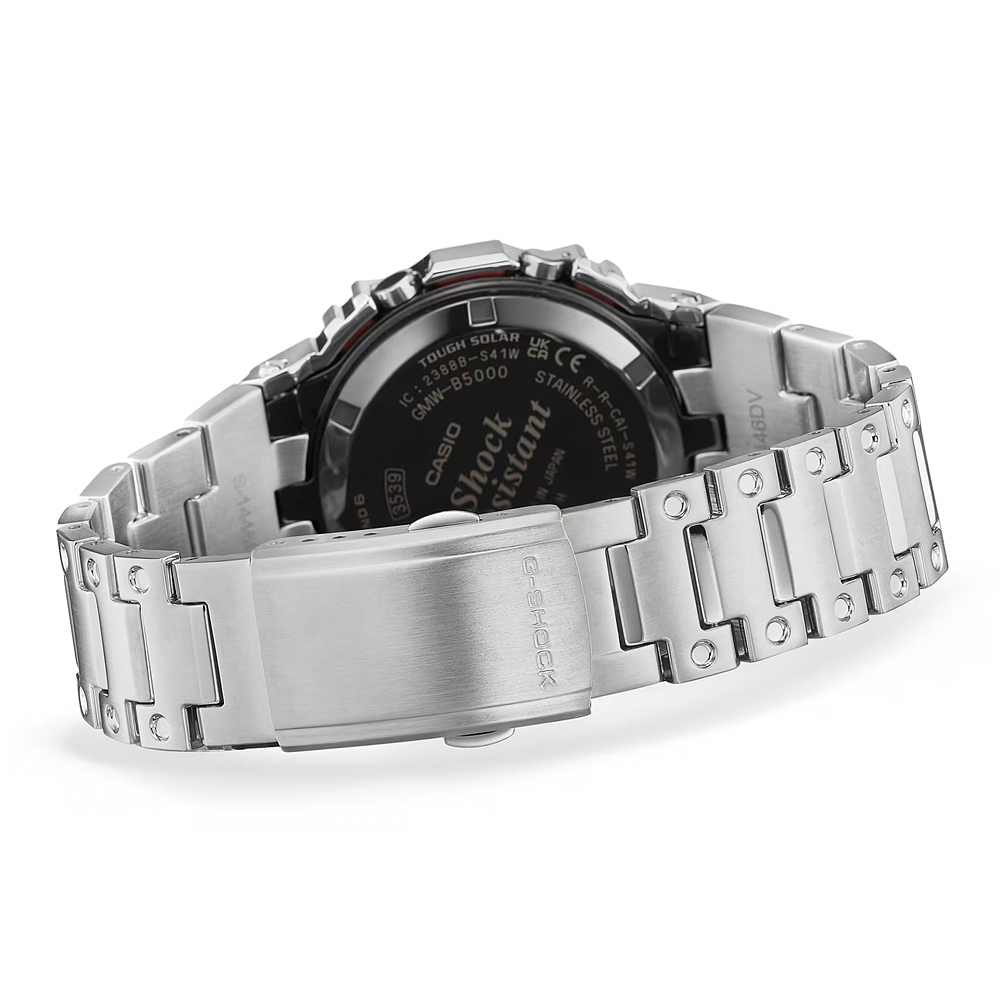 CASIO 卡西歐 G-SHOCK 全金屬 彩虹光譜 太陽能電波手錶-百搭銀 GMW-B5000PC-1, , large