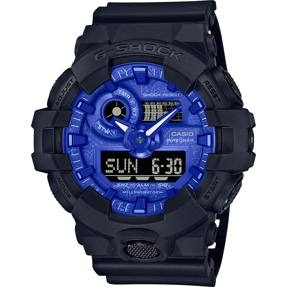CASIO 卡西歐 G-SHOCK 藍色變形蟲系列手錶 GA-700BP-1A, , large