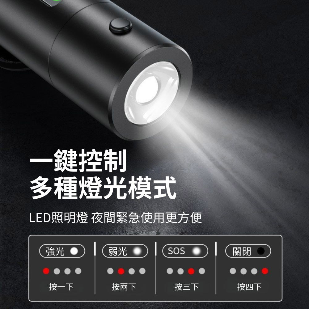 Car 4-in-1 window breaker (with light) - blue, , large