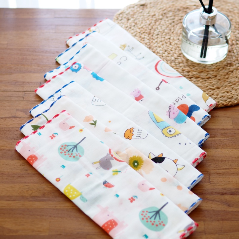 [Kaimei Cotton Industry] 15 people entered the group, random and excellent, pure cotton double-layer high-density small square towel/gauze towel/saliva towel, soft and no fluorescent agent, suitable for breastfeeding towels/handkerchiefs, , large