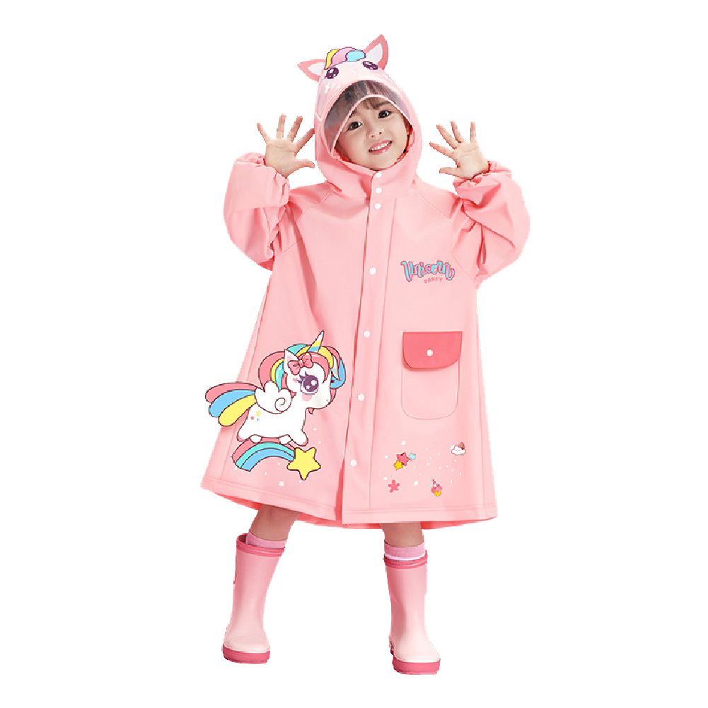 Cartoon children's raincoat, , large