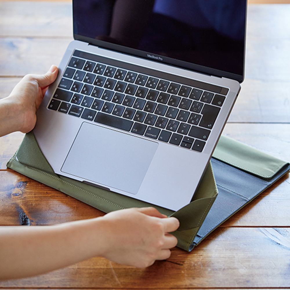 *需預訂【KING JIM】NESTY隨行支架筆電包 軍綠/(NST10)軍綠, , large