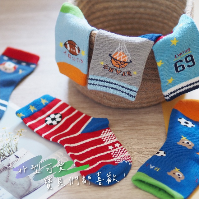 [Kaimei Cotton Industry] 10 pairs set, random and excellent, MIT made in Taiwan, pure cotton anti-slip children's socks - Bears move 11-13cm, , large