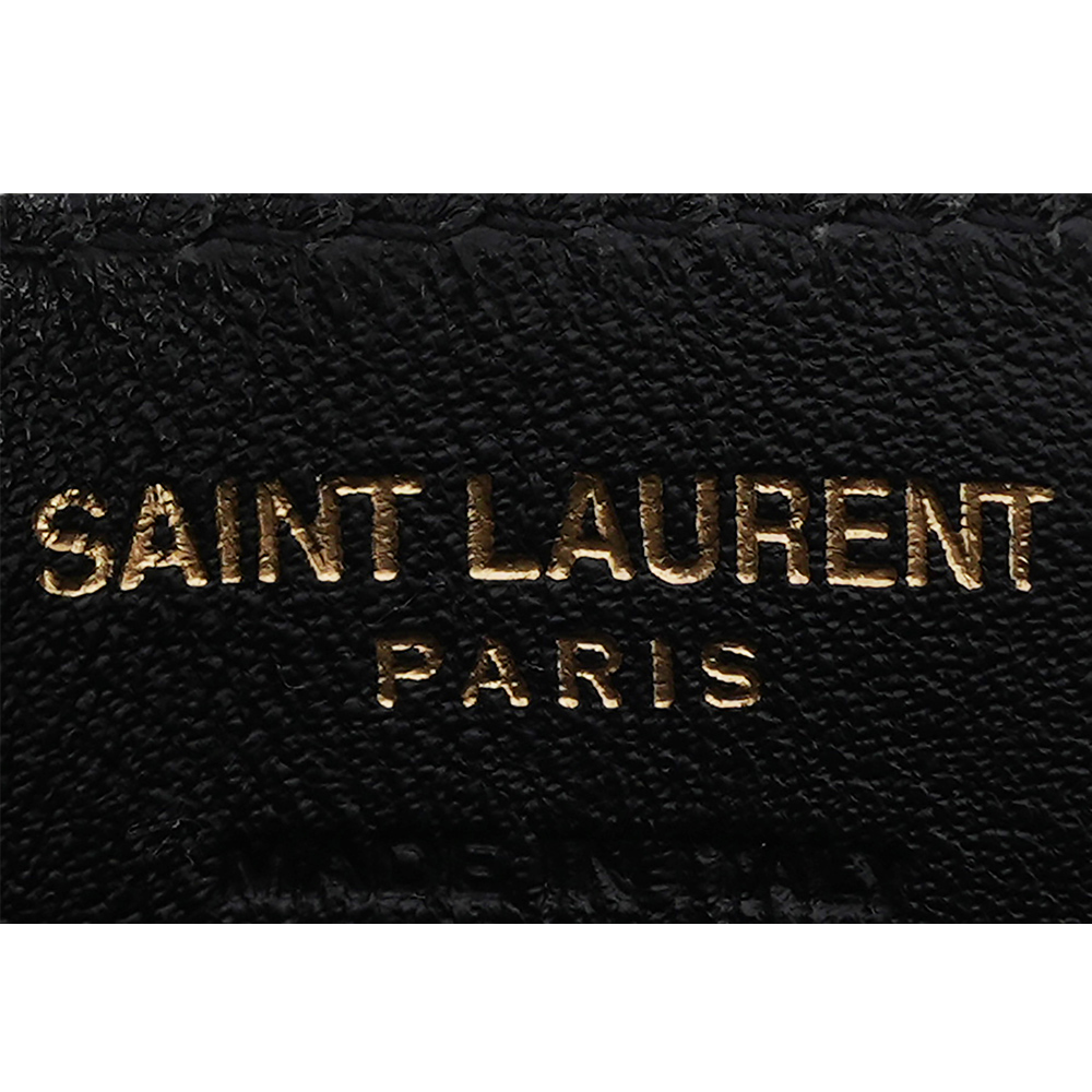 YSL 山形紋小羊皮金字Logo 卡片夾/名片夾/灰棕色, , large