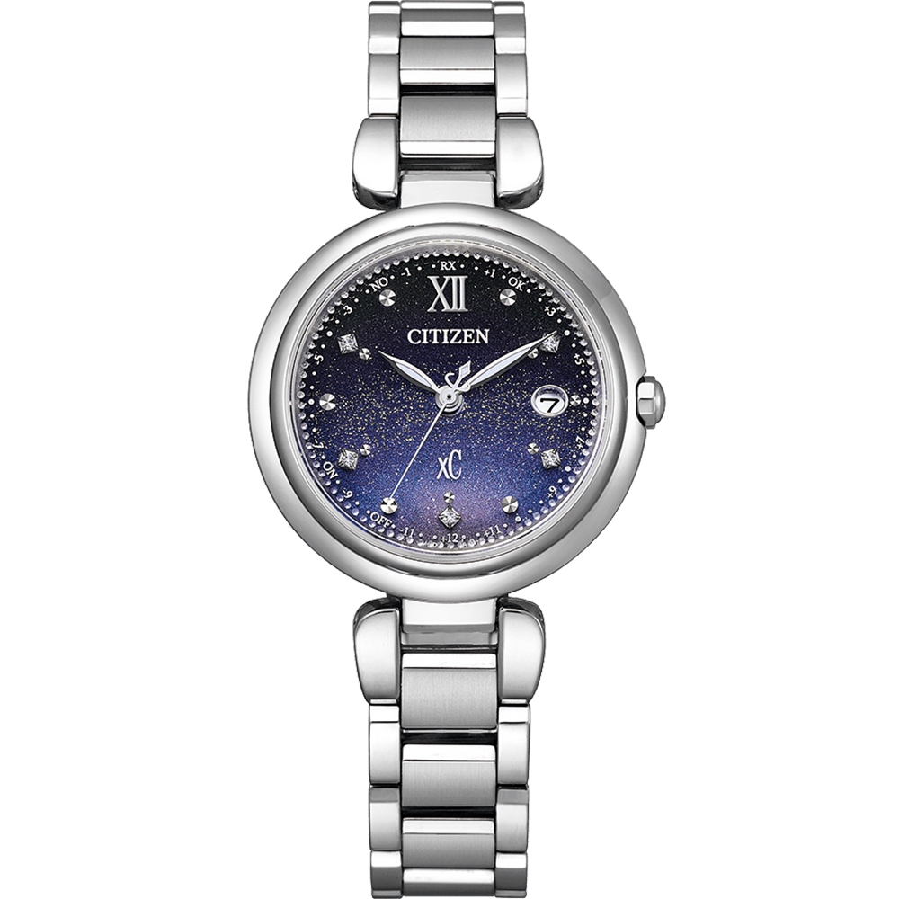 CITIZEN 星辰 XC 月虹 限量 光動能鈦金屬電波鑽石女錶 送禮推薦 ES9460-70L, , large