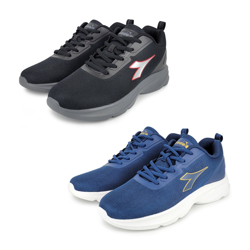 DIADORA迪亞多那 經典百搭運動男鞋 男運動鞋 慢跑鞋 反光 TPU 透氣 輕量 減壓 彈力 棉鞋墊 防滑 黑 藍, , large