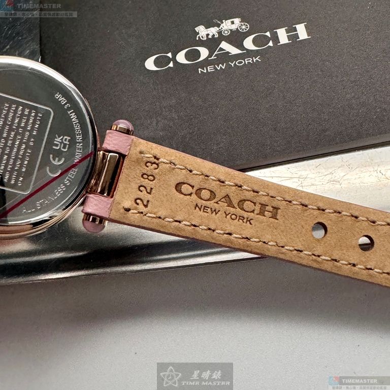 [星晴錶業]COACH手錶,26mm,CH00211貝母錶面玫瑰金錶殼粉紅真皮皮革錶帶款, , large