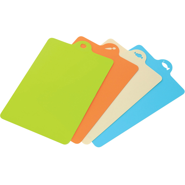 Made in Japan. Soft cutting board set (4 pieces) for categorizing ingredients, raw and cooked foods. Kitchenware., , large
