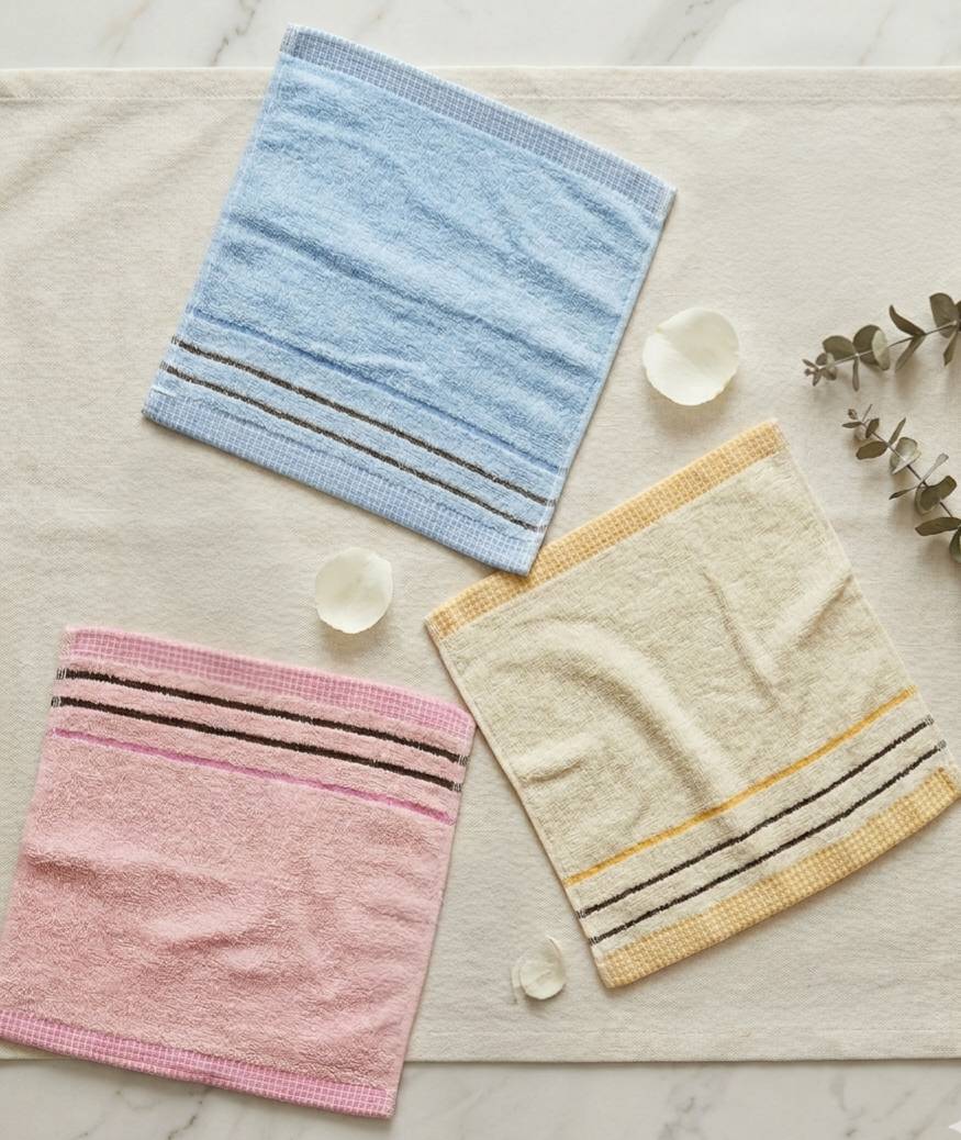 [Kaimei Cotton] MIT Lightweight Quick-Dry Pure Cotton Washcloths (28x30cm) - Kindergarten Handkerchiefs / Facial Towels