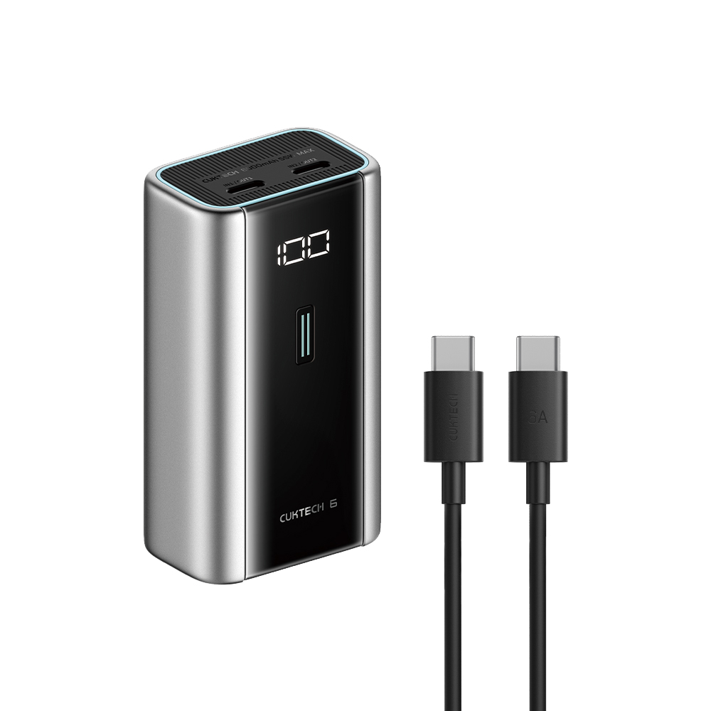 【Wh+CCC】CUKTECH 酷態科 6號 55W 行動電源 附15cm Type-C線 6000mAh (PB060) - 灰色, , large