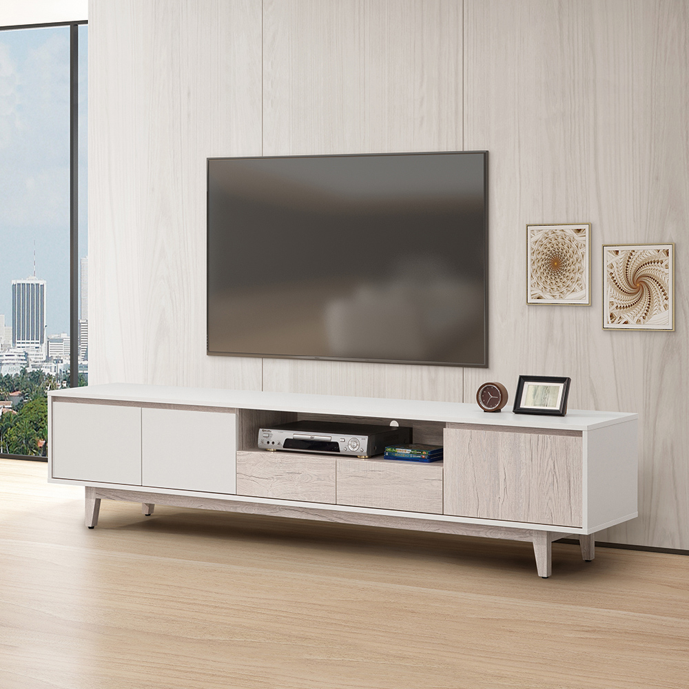 【唯熙傢俱】紀薇橡木雙色7尺電視櫃, , large